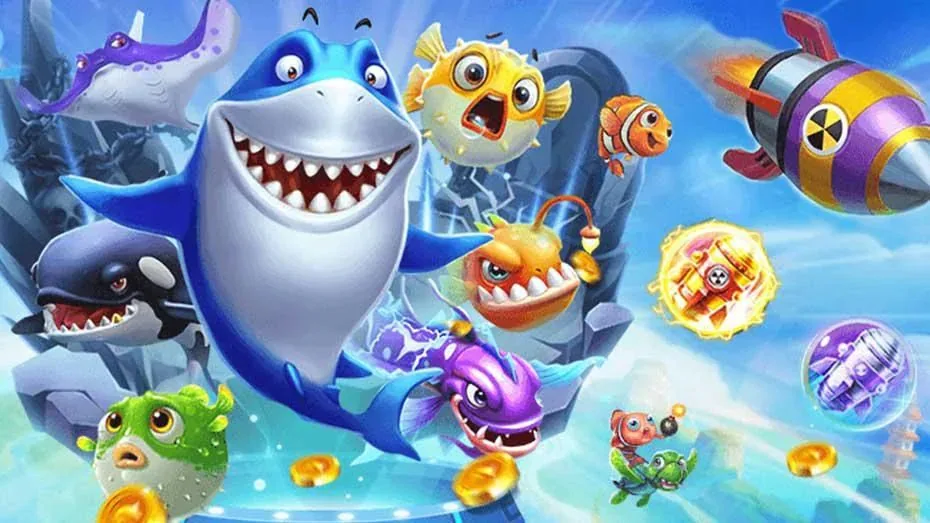 ภาพเกมตกปลาตัวอย่างประกอบการอ่านองค์ประกอบบนหน้าจอ
